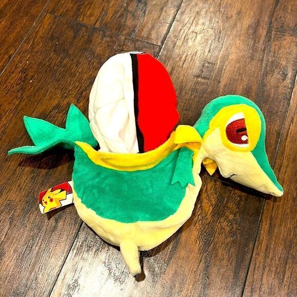 Pokémon Reversible Plush Poke Ball 10" 2011 SNIVY 5" Black & White Green Flip - Picture 1 of 7